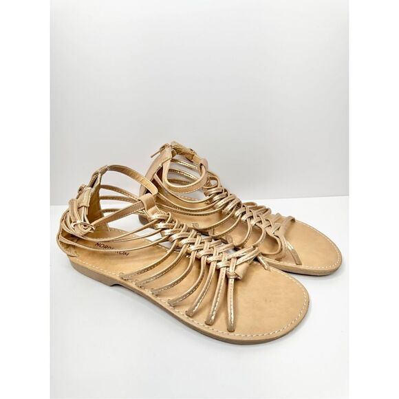 Nordstrom Gladiator Sandals Womens Size 5 Open Toe in Gold - Picture 2 of 9